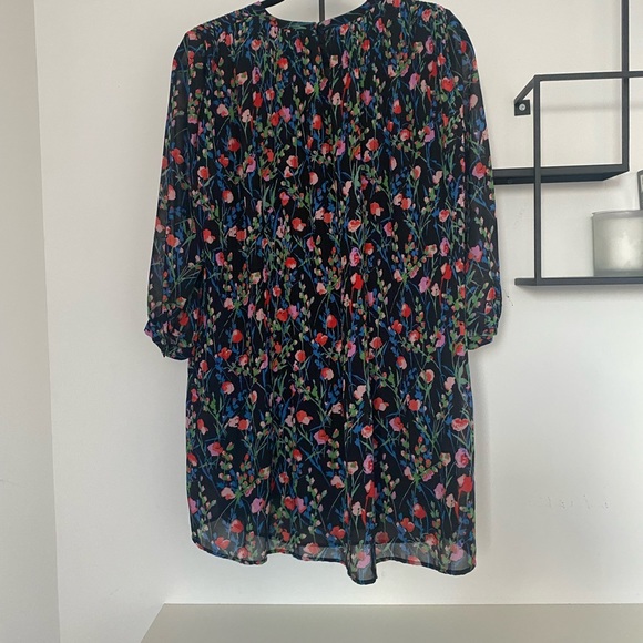 Zara Mini Shift Dress Floral Long Sleeve - Picture 3 of 9